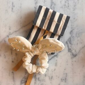 Lele Sadoughi Bow Scrunchie with Pearls